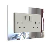 Displaypro Single, Double Light Switch Surround Acrylic Finger Plate Panel Plug Socket (Mirror - Double)