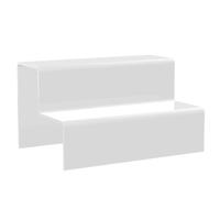 Displaypro Small White 2 Step Acrylic Shop Display Riser Plinth for Jewellery PoS - Free Delivery!