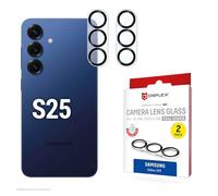 Displex CamGlass All-In-One - Camera Protective Glass for Samsung Galaxy S25 - 10H Tempered Glass - Shatterproof & Clear - Camera Cover - Twin Pack