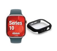 DISPLEX Full Body Protective Glass for Apple Watch Apple Series 10 46 mm Black - 10H Glass & IPX8 Case Protection - Black - Anti-Fingerprint - Clip-on