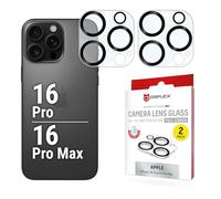 Displex Full Cover Camera Lens Glass, for iPhone 16 Pro/16 Pro Max, Pack of 2, Camera Protective Glass, 10H Glass, Anti-Fingerprint, Plate, All-in-One Module Protection, Quick Mount, Case Compatible
