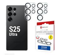 Displex Full Cover Camera Lens Glass, for Samsung Galaxy S25 Ultra, Pack of 2, Camera Protective Glass, 10H Glass, Anti-Fingerprint, Plate, All-in-One Module Protection, Quick Mount, Case Compatible