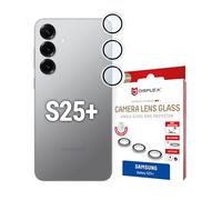 Displex Premium Camera Lens Glass for Samsung Galaxy S25+, Protective Rings, 10H Real Glass, Transparent, DLC Coating, Anti-Fingerprint, Ultra Clear, Acrylic Ring, Quick Mount System