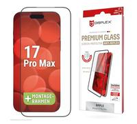 Displex Premium Protective Glass (Full Cover, 10H) Compatible with iPhone 17 Pro Max, Eco Mounting Frame (Real Glass Full Cover)