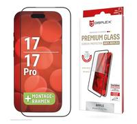 Displex Premium Tempered Glass (Full Cover, 10H) for Apple iPhone 17 Pro/17, Eco Mounting Frame, Full Cover