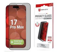 Displex Privacy Glass Full Cover Compatible with iPhone 17 Pro Max, Eco Mounting Frame (Privacy Glass Full Cover)
