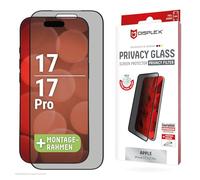 Displex Privacy Glass Screen Protector (10H) FC Compatible with Phone 17/17 Pro, Eco Mounting Frame (Privacy Glass Full Cover)