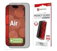 Displex Privacy Screen Protector (10H) Compatible with iPhone Air, Eco Mounting Frame (Privacy Glass Full Cover)