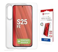 Displex Protective Glass (10H) + Protective Case for Samsung Galaxy S25 FE, Eco Mounting Frame, + Case, Tempered Glass, Scratch-Resistant Screen Protector