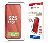 Displex Protective Glass for Samsung Galaxy S25 Edge Eco Mounting Frame, Tempered Glass, Scratch-Resistant Protective Film, Case-Friendly (Real Glass Premium Anti Reflection)