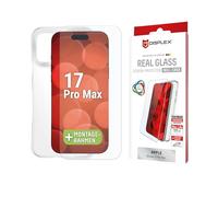 Displex Real Glass + Case Compatible with iPhone 17 Pro Max, Eco Mounting Frame, Tempered Glass, Scratch-Resistant Screen Protector (Real Glass + Case)
