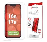 Displex Real Glass Screen Protector for Apple iPhone 16e/17e Transparent Glossy with Mounting Frame