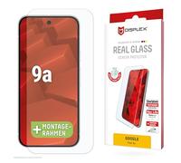 Displex Real Glass Screen Protector for Google Pixel 9a - 10H Hardness, Anti-Scratch, Shatterproof - Includes EASY-ON® Mounting Frame