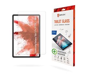 Displex Tablet Glass (9H) for Samsung Galaxy Tab S7+/S7 FE/S8+/S9+/S9 FE+ Eco Mounting Frame L Shape Unbreakable Ultra Thin Invisible