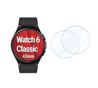 Displex Unbreakable Smartwatch Glass for Samsung Galaxy Watch 6 Classic (43 mm), Pack of 2, Extra Hard (9H), Ultra Thin, Rimless, Anti-Fingerprint, Protective Film, Made in Germany