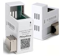 Displine PoE Adapter 10W - Ethernet to USB-C - Power & Network Connection 95 Mbit/s for iPad Air, Mini, Pro & Samsung Galaxy Tab Wall Mount - Flush-Mount Wall Box PoE Power Supply Converter