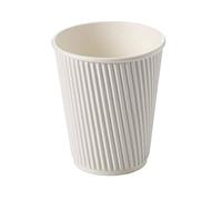 Dispo 25 X 12oz Disposable White Paper Cups, Triple Walled Ripple Cups for Coffee, Tea and Other Drinks Hot and Cold Disposable Tableware