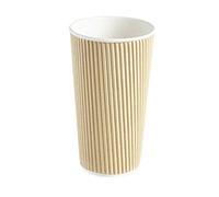 Dispo 25 X 20oz Disposable Kraft Paper Cups, Triple Walled Ripple Cups for Coffee, Tea and Other Drinks Hot and Cold Disposable Tableware
