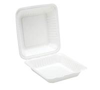 dispo 9" Clamshell Meal Boxes x 100 White Bagasse Party Buffet Plates Wedding BBQ