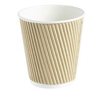 Dispo Kraft Ripple Disposable Paper Coffee Cups 10oz / 280ml - Case of 500 - Takeaway Cups