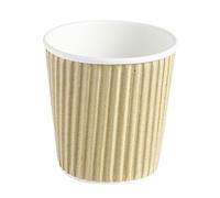 Dispo Kraft Ripple Disposable Paper Coffee Cups 4oz / 120ml - Sleeve of 40 - Hot Drink Cups