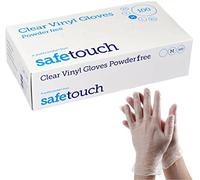 Dispoable Clear Vinyl Gloves Powder Free Latex Free Medical graded Premium Quality Gloves Food Graded Gloves (X-Large, Clear)