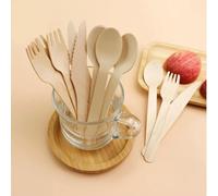 Disposable 1000 Each Wooden Cutlery Set Eco Friendly, Biodegradable & Plastic Free Include 1000x Forks, 1000x Spoons, 1000x Knives & Mixed Set 16cm Size for Wedding Party (1000 x Spoon + Fork + Knife)