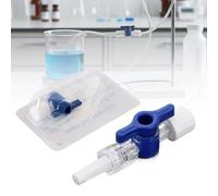 Disposable 2-Way Stopcock with Male Luer Lock, Clear Rotary Connector for Laboratory Setups, Research Projects and General Connection Use, Pack of 100