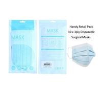 Disposable 3 Ply Surgical Face Mask Pack 10's