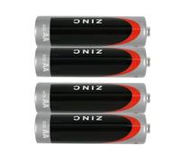 Disposable AA Zinc-Carbon Batteries 1.5 V, Pack of 4 Pieces, Cylindrical Type, Ideal for Devices Requiring Basic Power.