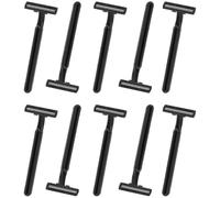 Disposable Anti-slip Double-layer Carbon Steel Hair Razor 10pcs Black