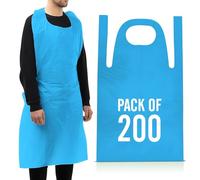 Disposable Aprons Multipurpose Strong Waterproof Plastic Aprons Blue Flat Pack of 200 in Bulk Flat Pack Sizes Ideal for Catering, Cooking, Clinics, Hospitality & Workplace Protection.