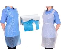Disposable Aprons on Roll White Aprons Blue Apron High Density Polythene (200 Aprons, Blue)