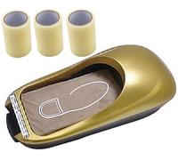 Disposable Automatic Shoes Film Machine, Foot Pedal Shoe Cover Dispenser with 3 Rolls Film Refill for Home, Office, Factory(1-gold)