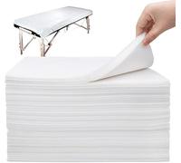 Disposable Bed Sheets 140cm x 229cm White - Pack of 50 - Bedsheets for Salon, Spa, Parlour, Massage Table, Travel, Hotels, Hospitals - Non-Woven Fabric - Large Size