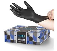 Disposable Black Nitrile Gloves X Large, 100 Pack -Powder and Latex Free Gloves