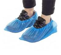 Disposable BLUE Plastic Over Shoe Covers roll reusable Boot Protect Carpet Floor Premium Strong Quality (100)