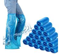 Disposable Boots Covers Plastic Long Shoes Covers Waterproof Over The Knee Shoes Boots Covers Anti-Slip Rain Overshoe for Men Women Rainy Day Outdoor (100 Pieces/ 50 Pairs)