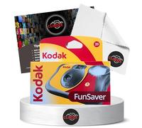 Disposable Camera Bundle with Kodak Funsaver 39 Exposure 35mm Film Single Use Camera and Clikoze Photography Tips Card and Lens Cleaning Cloth