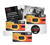 Disposable Camera Bundle with Novocolor APM401010 Single-Use Film Cameras with 27 Exposures x3 and Clikoze Disposable Photography Tips Card