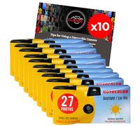 Disposable Camera Bundle with Novocolor Daylight Single Use Camera 27 Exposures and Clikoze Photography Tips Card 10 Units