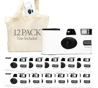 Disposable Cameras Bulk (12 Pack) - White Single Use Camera Set: Perfect for Weddings, Baby Showers, Birthday Parties & All Events - 35mm ISO 400 Film, 27 Exposures, Bright Flash, Easy-to-Use, Vintage
