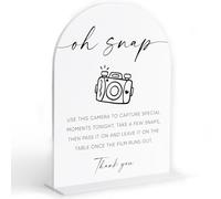 Disposable Cameras for Weddings Sign, White Arch Acrylic Sign, Wedding Reception Decorations, Bridal Shower Decor, Engagement Party Decor, Centerpiece Table Decorations Party for Bride and Groom-23