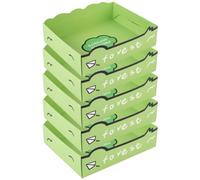 Disposable Cat Litter Box, 5-Pack Foldable Travel Litter Box, Green | Thick Leak-Proof Paper, Foldable for Travel, Use-and-Toss, Ideal for On-the-Go Cats