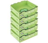 Disposable Cat Litter Box, 5-Pack Foldable Travel Litter Box, Green | Thick Leak-Proof Paper, Foldable for Travel, Use-and-Toss, Ideal for On-the-Go Cats