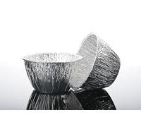 Disposable Christmas Pudding Foils Steak Kidney Suet Pie Individual Pie & PuddingTins - Round Aluminium 2 Inch Height / 1.8 Inch Base Recyclable Baking Catering Cooking (50)