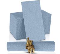 Disposable Cloth-Like Paper Napkins, 200 Pack 12" x 17" Linen-Feel Blue Denim Dinner Napkins For Wedding, Party, Kitchen Or Bathroom