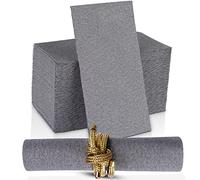 Disposable Cloth-Like Paper Napkins, 50 Pack 12" x 17" Linen-Feel Black Dinner Napkins For Wedding, Party, Kitchen Or Bathroom, Made In USA