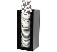 Disposable Coffee Cup Dispenser, Cup and Lid Organizer, Countertop Cup Dispenser for 5 to 16 oz Disposable Paper or Plastic Cups, Black Acrylic Cup Holder