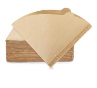 Disposable Coffee Filters 2 Cone Paper, Natural Coffee Filter, Coffee Dripper and Coffee Maker, 2-4 Cup, 100 Count, Natural, Brown (10.5cm x 10cm)